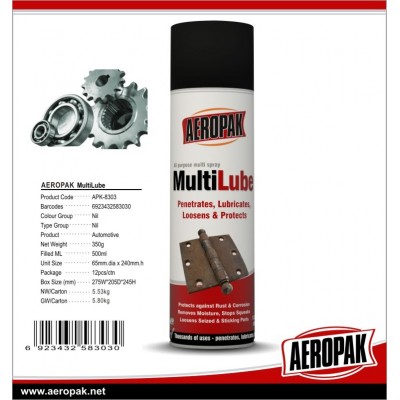 Anti Rust and Corrosion Spray Lubricant Aerosol Oil